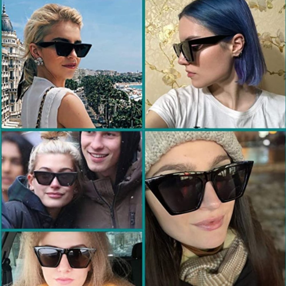 FEISEDY Vintage Square Cat Eye Sunglasses